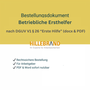 Bestellungsdokument Ersthelfer – Betriebliche Bestellung (PDF | Word) [Digital]