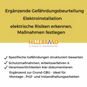 Ergänzende Gefährdungsbeurteilung Elektroinstallation – Excel Checkliste nach DGUV [Digital]