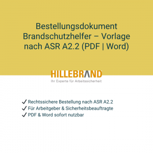 Bestellungsdokument Brandschutzhelfer – Vorlage nach ASR A2.2 (PDF | Word) [Digital]