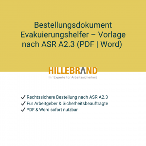 Bestellungsdokument Evakuierungshelfer – Vorlage nach ASR A2.3 (PDF | Word) [Digital]