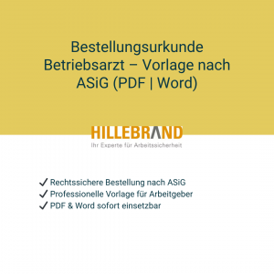 Bestellungsurkunde Betriebsarzt – Vorlage nach ASiG (PDF | Word) [Digital]