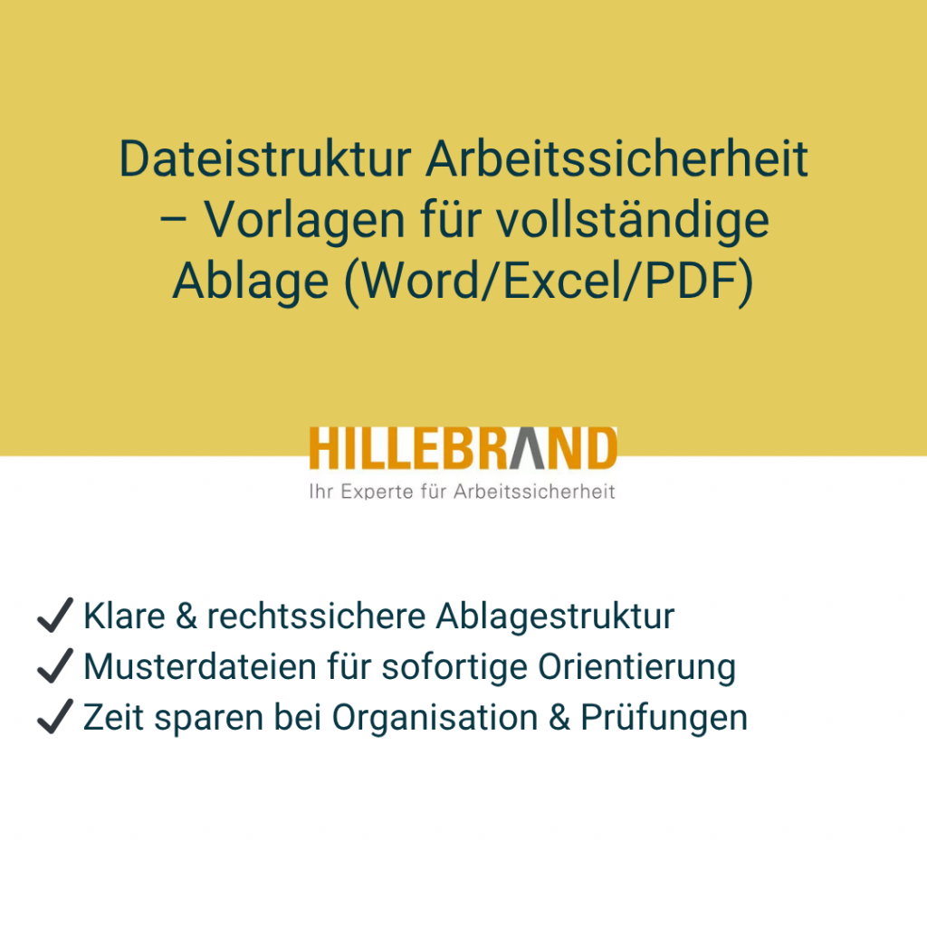 Dateistruktur Arbeitssicherheit – Vorlagen für vollständige Ablage (Word/Excel/PDF)