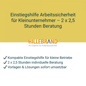 Einstiegshilfe Arbeitssicherheit für Kleinunternehmer – 2 x 2,5 Stunden Beratung