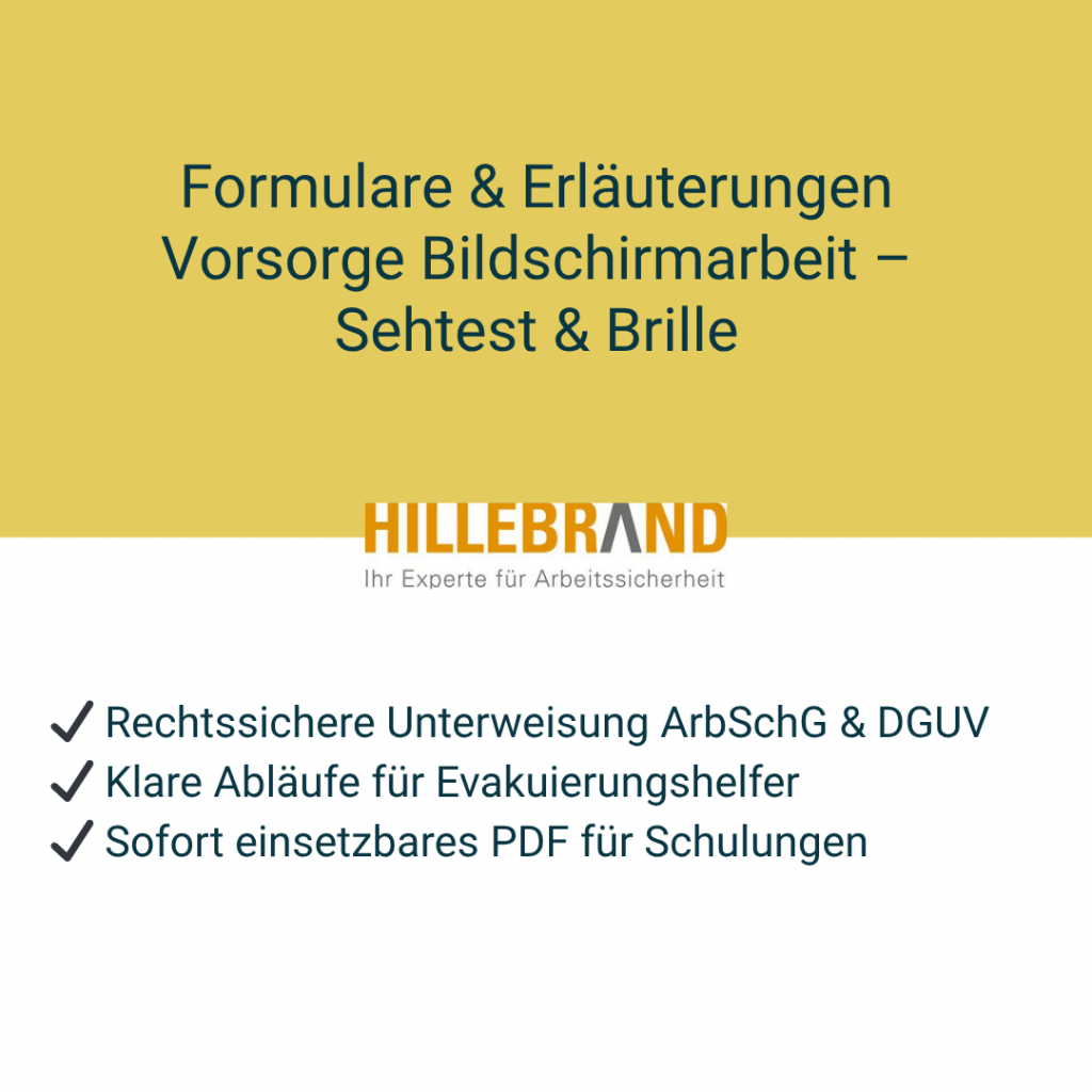 Formulare & Erläuterungen Vorsorge Bildschirmarbeit – Sehtest & Brille