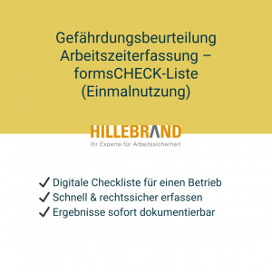 Gefährdungsbeurteilung Arbeitszeiterfassung – formsCHECK-Liste (Einmalnutzung) [Digital]