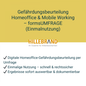 Gefährdungsbeurteilung Homeoffice & Mobile Working – formsUMFRAGE (Einmalnutzung) [Digital]
