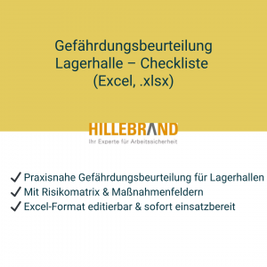 ergänzende Gefährdungsbeurteilung Lager, Lagerhalle – Checkliste (Excel, PDF) [Digital]