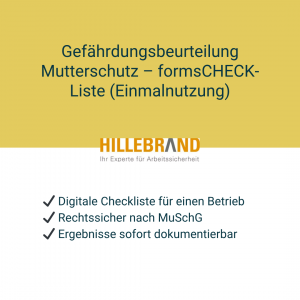 Gefährdungsbeurteilung Mutterschutz – formsCHECK-Liste (Einmalnutzung) [Digital]