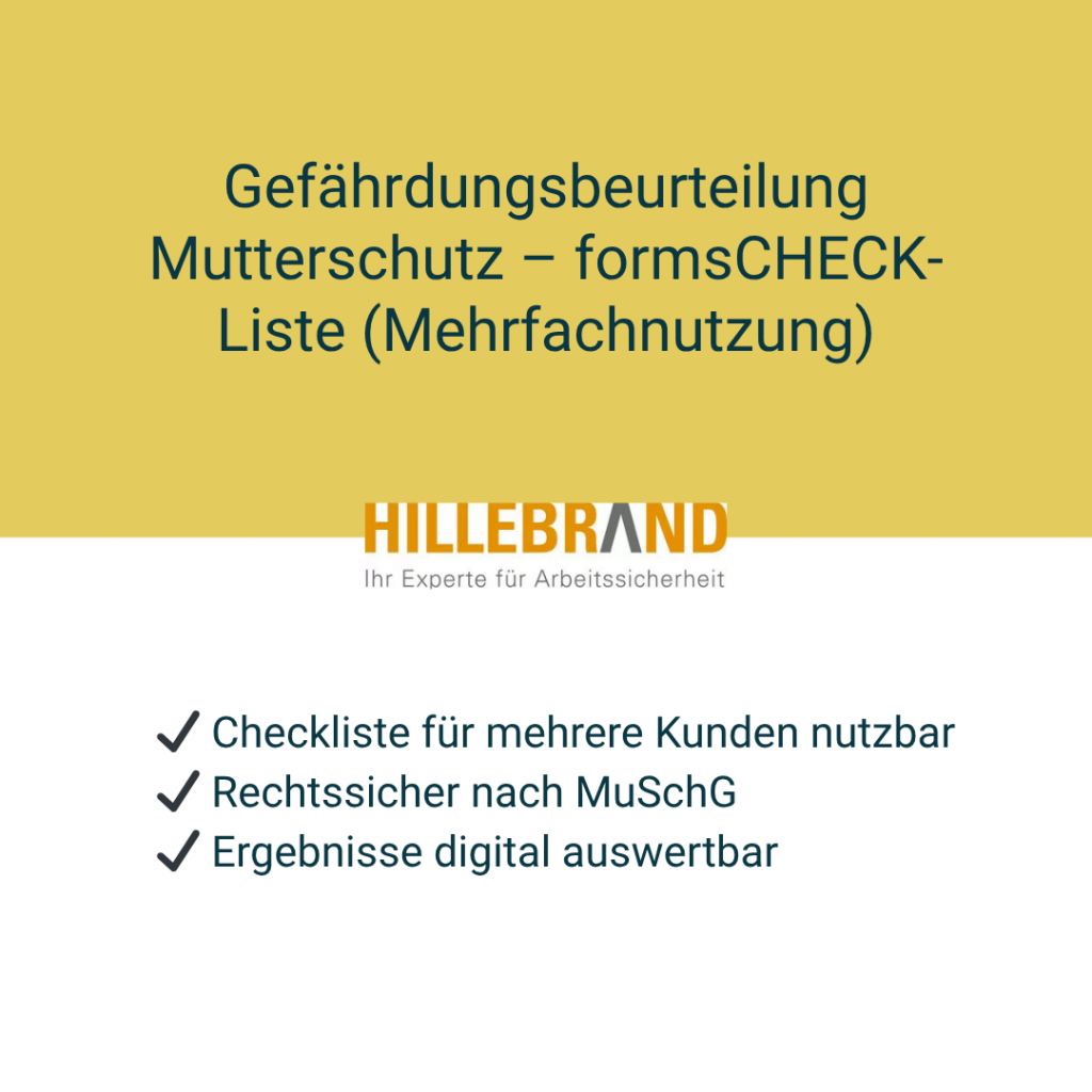Gefährdungsbeurteilung Mutterschutz - formsCHECK-Liste-MEHRFACHNUTZUNG [Digital]