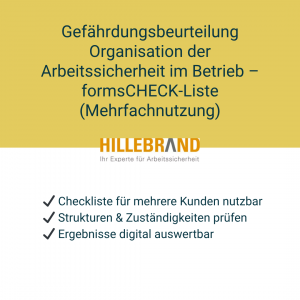 Gefährdungsbeurteilung Organisation der Arbeitssicherheit im Betrieb – formsCHECK-Liste (Mehrfachnutzung) [Digital]