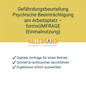 Gefährdungsbeurteilung Psychische Beeinträchtigung am Arbeitsplatz – formsUMFRAGE (Einmalnutzung) [Digital]