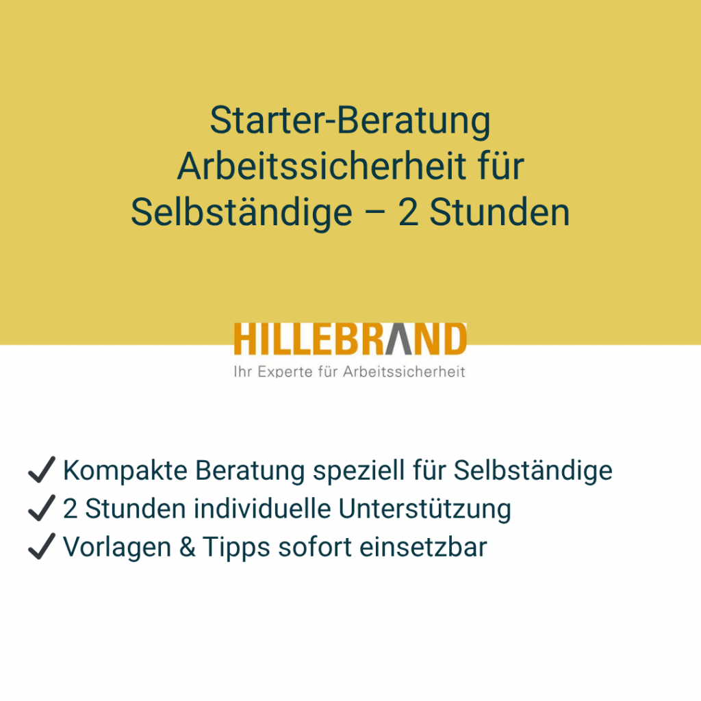 Starter-Beratung Arbeitssicherheit für Selbständige – 2 Stunden