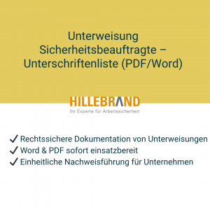 Unterweisung Sicherheitsbeauftragte – Unterschriftenliste & Nachweis [Digital]