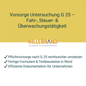 Vorsorge Untersuchung G 25 – Fahr-, Steuer- & Überwachungstätigkeit