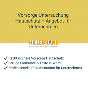 Angebots-Vorsorge Hautschutz nach ArbMedVV – Einladung & Nachweis für Unternehmen [Digital]