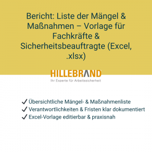 Das Legal Register Arbeitsschutz Deutschland (OHS Legal Register) von Hillebrand Arbeitssicherheit bietet eine vollständige Übersicht aller relevanten Arbeitsschutzgesetze, Verordnungen und DGUV-Vorschriften. Ideal für Arbeitgeber, Fachkräfte für Arbeitssicherheit und Auditoren: zweisprachig in Deutsch und Englisch, kompatibel mit ISO 45001 und auditfähig als PDF oder Excel-Datei.