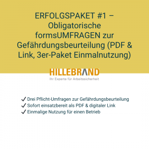 ERFOLGSPAKET #1 -  Für jeden Betrieb obligatorische formsUMFRAGE-Gefährdungsbeurteilungen (PDF & Link) - 3er Paket  - Einmalnutzung [Digital]