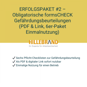 ERFOLGSPAKET #2 - Für jeden Betrieb obligatorische formsCHECK Gefährdungsbeurteilungen (PDF & Link) - 6er Paket - Einmalnutzung [Digital]