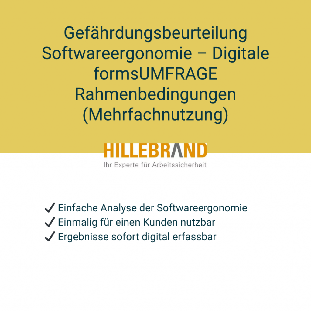 Gefährdungsbeurteilung Softwareergonomie – Digitale formsUMFRAGE Rahmenbedingungen (Mehrfachnutzung) [Digital]