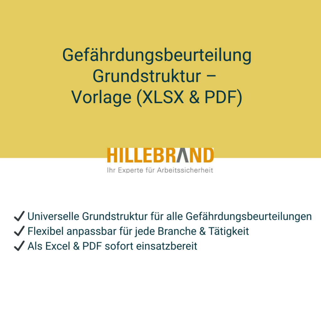 Gefährdungsbeurteilung Grundstruktur – branchenneutral | XLSX & PDF [Digital]